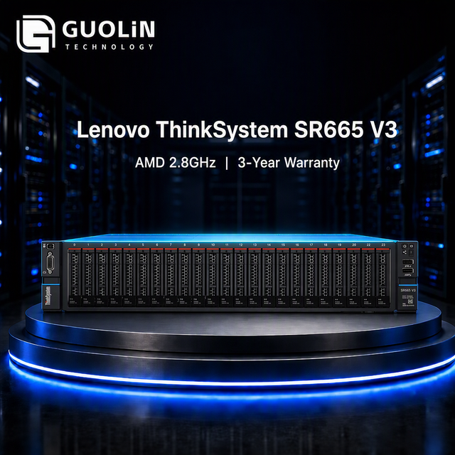ThinkSystem SR665 V3 2U Rack Server DDR5 ECC RAM up 8 GPUs Customizable Configuration CPU Used Stock AMD 3.1GHz 3-Year Warranty
