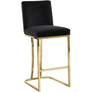 Meubles <span class=keywords><strong>De</strong></span> maison Salle à manger <span class=keywords><strong>Tabouret</strong></span> <span class=keywords><strong>de</strong></span> <span class=keywords><strong>Bar</strong></span> Velours Chaise <span class=keywords><strong>De</strong></span> Comptoir En <span class=keywords><strong>Noir</strong></span> avec Cadre <span class=keywords><strong>Doré</strong></span> - Product Image 3