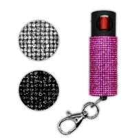 Porte-clés de défense personnelle professionnel en spray de diamant pour femmes, rose, avec étui de transport, kit de défense en strass, lampe torche, piles AAA, chaud