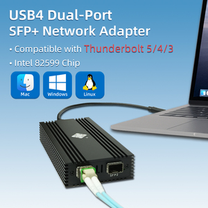 Adaptador USB4 a Doble Ethernet de Fibra Óptica SFP+ de 10 Gbps con Chipset 82599ES para Laptop, Red Externa de Alta Velocidad, Cableado, en Stock - Product Image 6