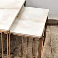Tables gigognes modernes et élégantes avec dessus en marbre Cadre industriel en métal doré Tables basses pour salon salle à manger maison cuisine chambre à coucher