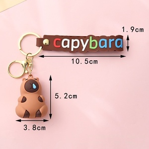 Llavero de Capibara Adorable, Accesorios de PVC, Colgante de Simulación de Capibara, Llavero de PVC Lindo con Tortuga, Llavero de Anime de Capibara - Product Image 5