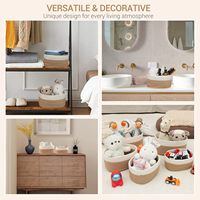 Ensemble de 5 paniers de rangement en coton, paniers tissés, paniers de rangement, panier tressé pour salle de bain, chambre d'enfant, table à langer