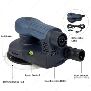 <span class=keywords><strong>Lijadora</strong></span> Eléctrica Orbital de 6 Pulgadas 150 mm Órbita de 5 mm Aspiración Central 400 W Motor sin Escobillas <span class=keywords><strong>Lijadora</strong></span> sin Polvo <span class=keywords><strong>para</strong></span> Automóvil - Product Image 4