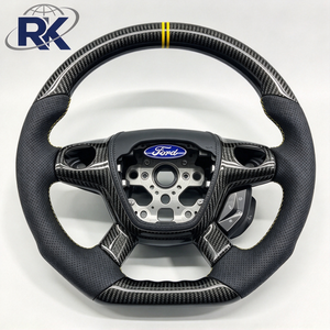 Volant sport de luxe à 3 branches en cuir et fibre de carbone personnalisé à bas <span class=keywords><strong>prix</strong></span> avec palettes de changement de vitesse pour <span class=keywords><strong>Focus</strong></span> MK3 ST <span class=keywords><strong>RS</strong></span> 2012-2018 - Product Image 5