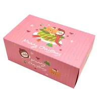 Boîte à biscuits de luxe pour cadeaux souvenirs, boîte à dessert coulissante rose, boîte à tiroir en carton ivoire avec lamination mate et logo