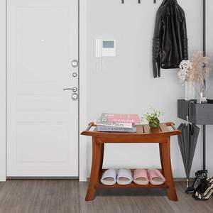 Tùy Chỉnh OEM Tếch Tắm Băng Ghế Dự Bị Phân Với Lưu Trữ Kệ Tắm Băng Ghế Dự Bị Cho Bên Trong Vòi Hoa Sen Phòng Tắm Phân 2-Tầng Spa Ghế Cho Người Lớn - Product Image 5