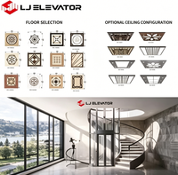 Ascenseur panoramique cylindrique compact à fonctionnement silencieux pour villa en verre, idéal pour maison privée à deux étages, avec option sol-plafond