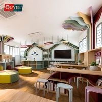 Étagère de bibliothèque en bois moderne, présentoir gondole pour école, armoire de présentation avec couleur et taille personnalisées