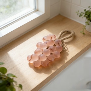 <span class=keywords><strong>Savon</strong></span> Solide Artisanal Écologique en Forme de Grappe de Raisin, Texture Réaliste, Parfum Naturel de Fruit, <span class=keywords><strong>Base</strong></span> en Corde, Transparent - Product Image 5