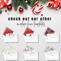 Cartes de vœux de Noël en papier imprimé UV avec motif de cloche rouge en aquarelle, doublure d'enveloppe, motif de brindilles de pin et de baies, 8 tailles A7 A6 A2