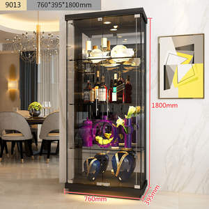 <span class=keywords><strong>Vitrina</strong></span> Moderna de Vidrio Templado para Exhibición de Copas de Vino con Iluminación para Centro Comercial - Product Image 5