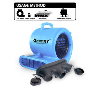 OneDry 1/2HP CE SAA ETL Souffleur d'air, sécheuse de meubles et de tapis, 1100CFM, machine centrifugeuse de sol, poignée et roues arrière - Product Image 3