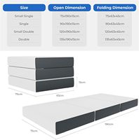 Dreifach gefaltete Gel Memory Foam Matratze 4-Zoll-Klappmatratze Rutsch festes Design Zusammen klappbarer und wasch barer Bezug für Reise-/Gäste matte/Wohnmobil