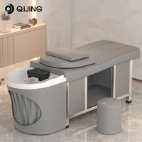 Lit de massage thaïlandais moderne et personnalisé avec bac de lavage pour shampoing, spa capillaire et massage de la tête en salon