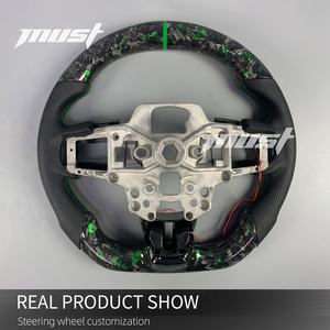 Volant personnalisé en fibre de carbone forgée verte pour <span class=keywords><strong>Ford</strong></span> <span class=keywords><strong>Mustang</strong></span> S550 2015-2023 <span class=keywords><strong>GT</strong></span> <span class=keywords><strong>350</strong></span> 500 Shelby avec affichage LED intelligent du régime moteur - Product Image 6