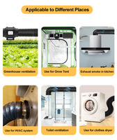 Kit penyaringan udara, 4-Inch 214 CFM saluran kipas dengan 0-100% variabel kecepatan Controller, 4 "Filter karbon dan 10 kaki Ducting Combo