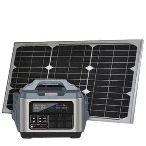 Mini Solar Lithium Battery Universal 1200w Portable Power Station Emergency Solar Generator for outdoor laptops use