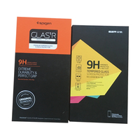 Boîtes personnalisées de bonne qualité pour protecteurs d'écran de téléphone en verre trempé, emballage anti-rayures, design personnalisé, style boîte en forme de livre