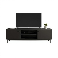 Meuble TV moderne de style Mid-Century en bois massif réglable avec table basse flottante intégrée pour salon – Taille et couleur personnalisables