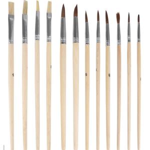 BECOL – Lot de 12 pinceaux professionnels à poils de porc pour aquarelle avec palette en bois pour <span class=keywords><strong>peinture</strong></span> à l'huile – Vente en gros - Product Image 6