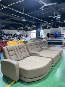 विप बेसमेंट मीडिया रूम कार्यात्मक रीक्लिनिंग सोफा लाउंज चेज़ इलेक्ट्रिक रिक्लेयर 6 सीटर संयोजन फिल्म थिएटर सीट सोफा - Product Image 2