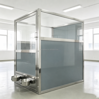Hondenkennel van roestvrij staal 304, gehard glas en HDPE panelen, groothandelsprijs