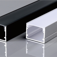 Profilé en aluminium anodisé de haute qualité, argent/noir, carré, 20*15, pour LED, avec diffuseur opale, longueur personnalisable