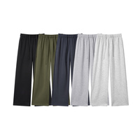 Pantalon long décontracté et sportif pour homme, coupe droite ample, en tissu Air Layer de couleur unie, avec cordon de serrage, personnalisable en gros