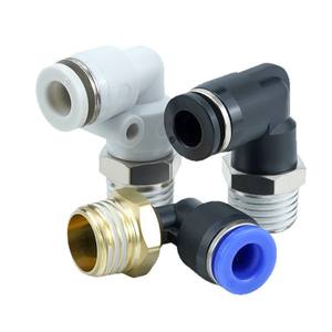 Tuyau flexible en cuivre, connecteur rapide pneumatique, coude en forme de L à 90 degrés, raccord d'air à angle droit, PL8-02/10-03mm - Product Image 1