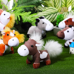 Jouets de simulation de <span class=keywords><strong>poney</strong></span> mignons animaux de dessin animé petits chevaux bruns jouets en peluche doux porte-clés pendentifs - Product Image 6
