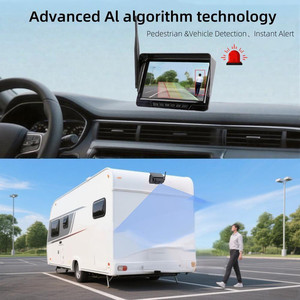 Năng lượng mặt trời không dây sao lưu máy ảnh Kit 7 inch Monitor Rear View hệ thống xe màn hình với năng lượng mặt trời Máy ảnh 4CH cho xe tải Motorhome cavaran - Product Image 2