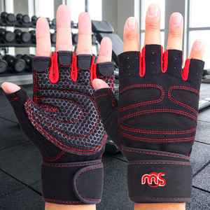 Guantes de Cuero Transpirables para Levantamiento de Pesas, Tallas S-XXL, para Entrenamiento en Gimnasio, Fisicoculturismo, Fitness, con Correa Acolchada, Logotipo Personalizado Disponible, ISO - Product Image 3