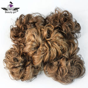 Di lusso elastico <span class=keywords><strong>capelli</strong></span> umani Chignon completamente umani fascia di gomma da donna allungata Chignon <span class=keywords><strong>capelli</strong></span> disordinati - Product Image 6