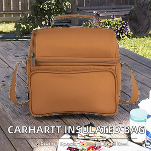 Sac isotherme personnalisé pour le déjeuner, imperméable, avec isolation thermique, boîte isotherme de luxe à double compartiment pour la chasse, sacs à nourriture marron pour pique-nique - Product Image 3