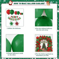 Kit d'arche de guirlande de ballons de Noël, bannière de lettres Joyeux Noël, étoiles rouges et vertes en feuille d'aluminium, fournitures de décoration pour fêtes de fin d'année