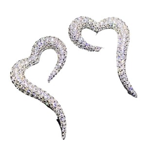 Orecchini a perno a cuore aperto, eleganti e minimalisti, da donna, alla moda, per uso quotidiano, idea regalo - Product Image 5