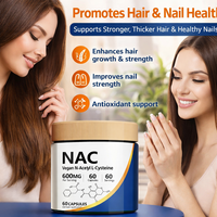 Livraison rapide NAC N-Acétyl-L-Cystéine 600mg Capsules |   Soutien antioxydant pour la santé des cheveux et des ongles, autre complément de santé