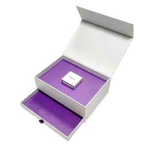 Caja de regalo de San Valentín personalizada caja de papel de lujo logotipo personalizado anillo caja de regalo de boda conjunto al por mayor