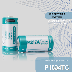 <span class=keywords><strong>Batterie</strong></span> Li-ion rechargeable Keeppower P1634TC 3V 1000mAh USB Type-C <span class=keywords><strong>RCR123A</strong></span> 16340 avec certification UN38.3/CE RoHS pour lampe de poche - Product Image 5