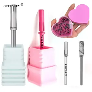 New Mini 3.1mm Carbide Nail Drill Bit With Safety Bottom Nail Polish Tool Small Nail Sanding Band Mandrel