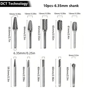 Jeu <span class=keywords><strong>de</strong></span> disques abrasifs en carbure <span class=keywords><strong>de</strong></span> tungstène, 6 mm (0,2 pouce) et 6,35 mm (0,25 pouce), tige compatible avec <span class=keywords><strong>outil</strong></span> rotatif <span class=keywords><strong>Dremel</strong></span>, 10 pièces, pour sculpture et polissage - Product Image 4