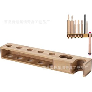 Wooden Rolling Pin <b>Storage</b> Rack <b>Wall</b> Mounted Rectangle <b>Hanging</b> Kitchen Organizer For Dough Stick Tools - Product Image 5