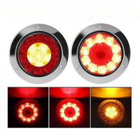 Approvisionnement d'usine de haute qualité 24v 4 "pouces Led feu arrière rond pour camion remorque camion tracteur avec anneau en métal/chrome/caoutchouc