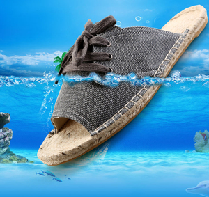 Nuove <span class=keywords><strong>espadrillas</strong></span> da <span class=keywords><strong>uomo</strong></span> estive da esterno in tela da pescatore pantofole One-Step traspirante Design comodo scivolo su stile - Product Image 6