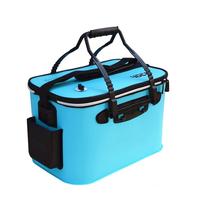 Seau de pêche pliable portable de haute qualité en EVA imperméable 12L, conteneur pliable pour poissons vivants pour la pêche en plein air
