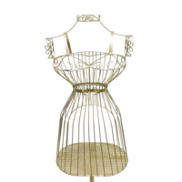 Tienda de ropa Moda Dama Vestido de exhibición Forma Torso Modelo Mujeres Parte superior del cuerpo Alambre de metal hueco Medio cuerpo Maniquí femenino