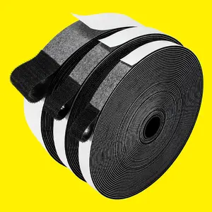 Wholesale Customized Black Self-Adhesive Hook and Loop Roll Manufacturer Magic Tape Fasteners Strap for Garments,DIY,Home