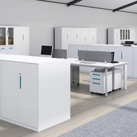 Armoire de classement en acier à double couche et quatre portes, avec serrure à clé, écologique, grande capacité, durable, design moderne pour entrepôt