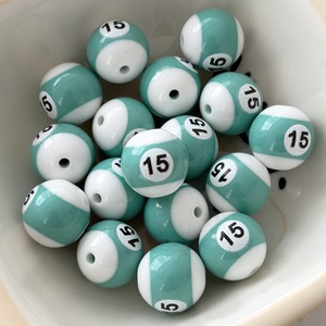 Cuentas de bola de billar de resina de 16mm, cuentas redondas multicolores para pulsera, accesorios de pulsera para teléfono móvil DIY - Product Image 6